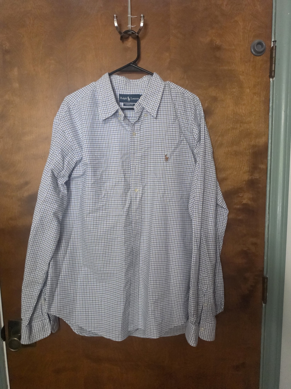 Ralph Lauren Men's Blue Check Long-Sleeve Button-Down Shirt